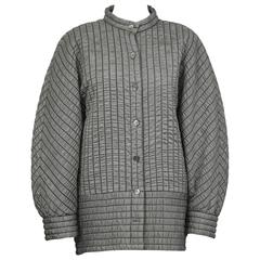 1980's Laura Biagiotti Batwing Gray Quilted Jacket 6