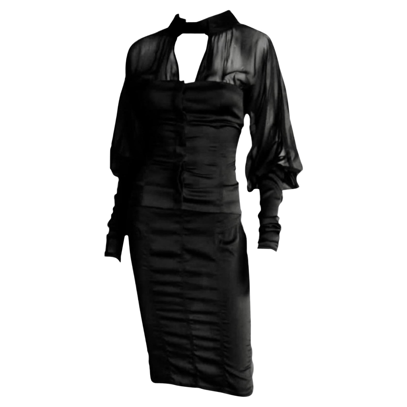 Tom Ford for Gucci F/W 2003 Jacket Top & Skirt Suit Black 2 Piece Set Ensemble For Sale