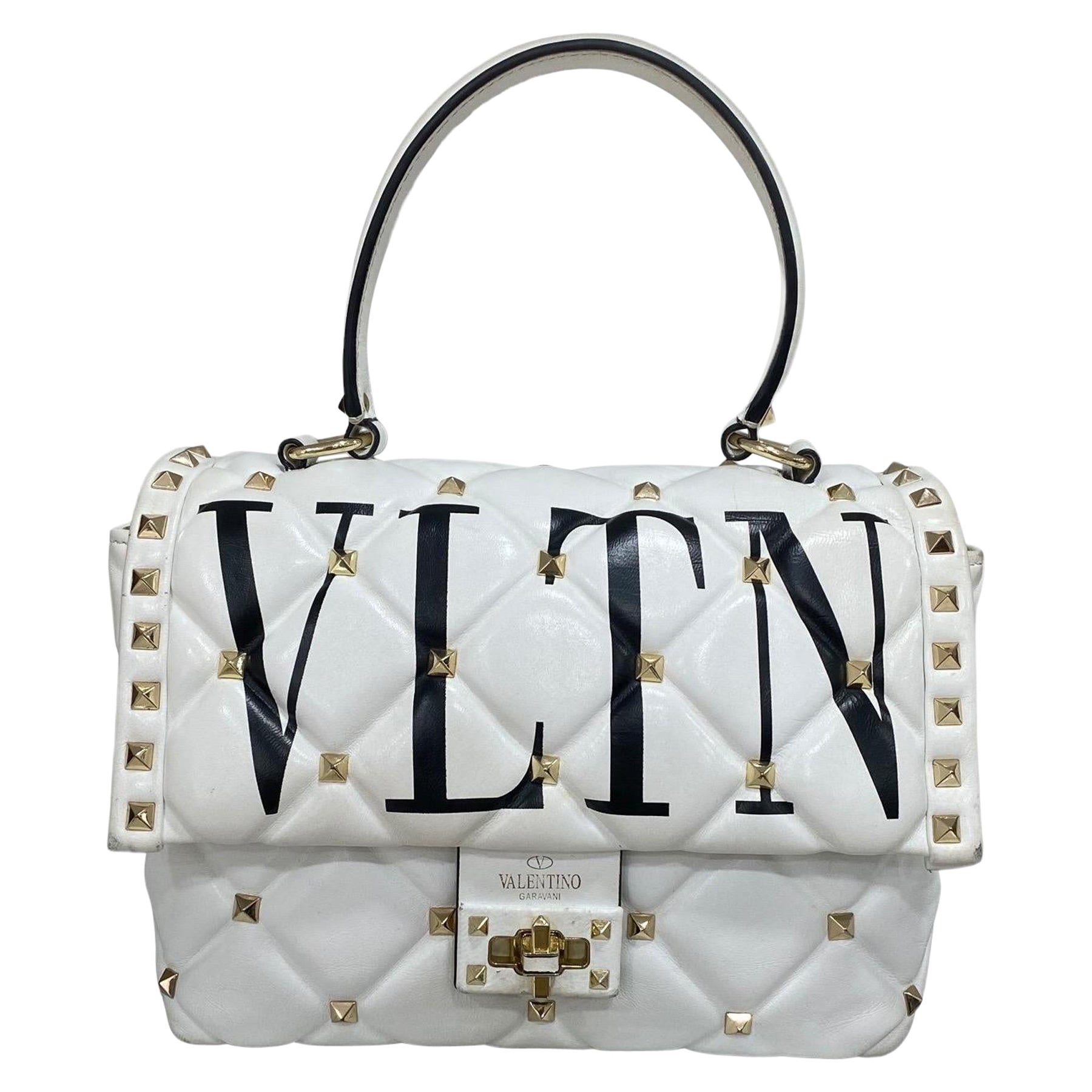Valentino Candystud White Shoulder Bag For Sale at 1stDibs