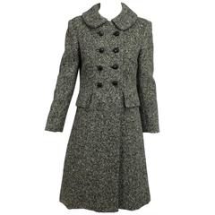 Vintage Donald Brooks brown & white tweed coat dress 1960s 7