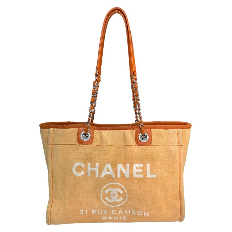 Borsa A Spalla Chanel Deauville Chain Arancione 2016/2017 For Sale at  1stDibs | chanel deauville tote orange, chanel deauville yellow, chanel  tote canvas