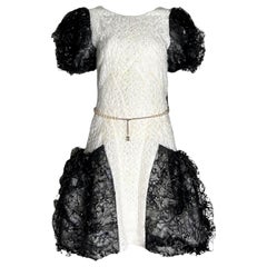 Rare & Documented Chanel by Karl Lagerfeld Evening Cocktail Dress with Belt 38
