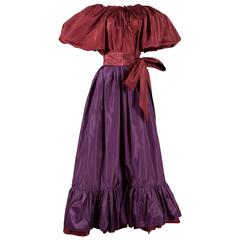 Yves Saint Laurent silk taffeta evening ensemble, circa 1978-79 6