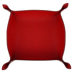 Hermes Mises Et Relances Carre D'H Change Tray Rouge and Fauve