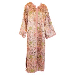 Moroccan Retro Kaftan Pink Damask Bohemian Caftan 1970