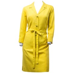 60s Mod Yellow Silk Day Dress