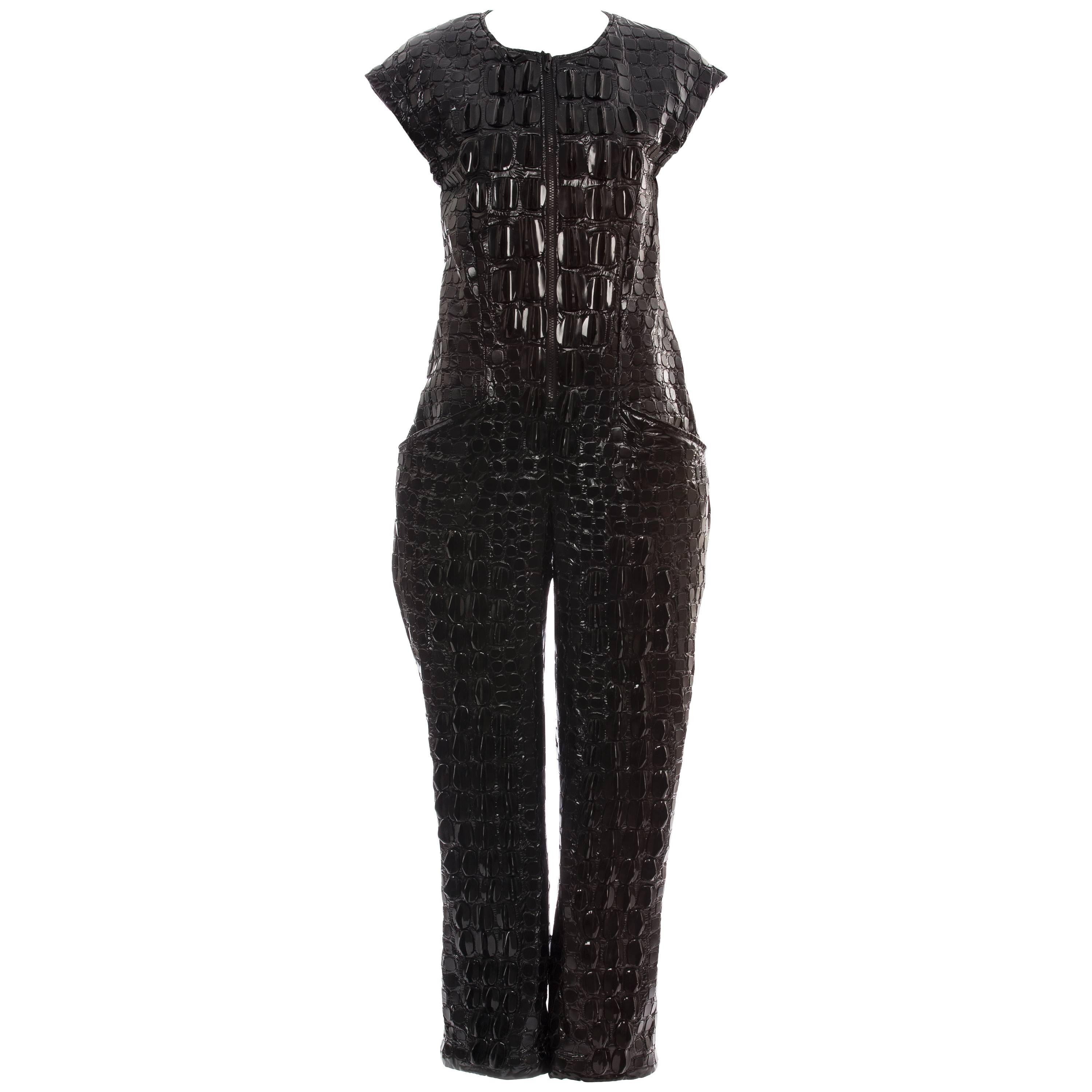 K T Z  Jumpsuit With Nylon Embroidered 3D Crocodile Skin, Spring 2015  For Sale