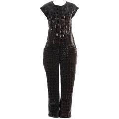 K T Z  Jumpsuit With Nylon Embroidered 3D Crocodile Skin, Spring 2015 