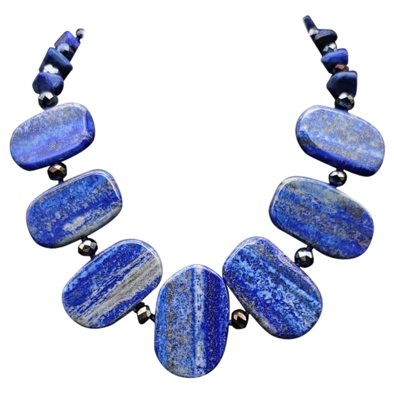 A.Jeschel, spectaculaire collier d'assiettes en lapis-lazuli. en vente