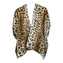 Vintage 1991 DOLCE & GABBANA faux leopard fur draped RUNWAY coat