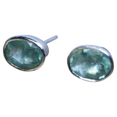 Emerald Earring Certified 3.10ctw Emerald 925 Sterling Silver Earring