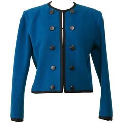 1980s SAINT LAURENT Rive Gauche Wool Military Bolero Jacket 7