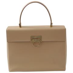 Salvatore Ferragamo Nude "Omega" Logo Handbag
