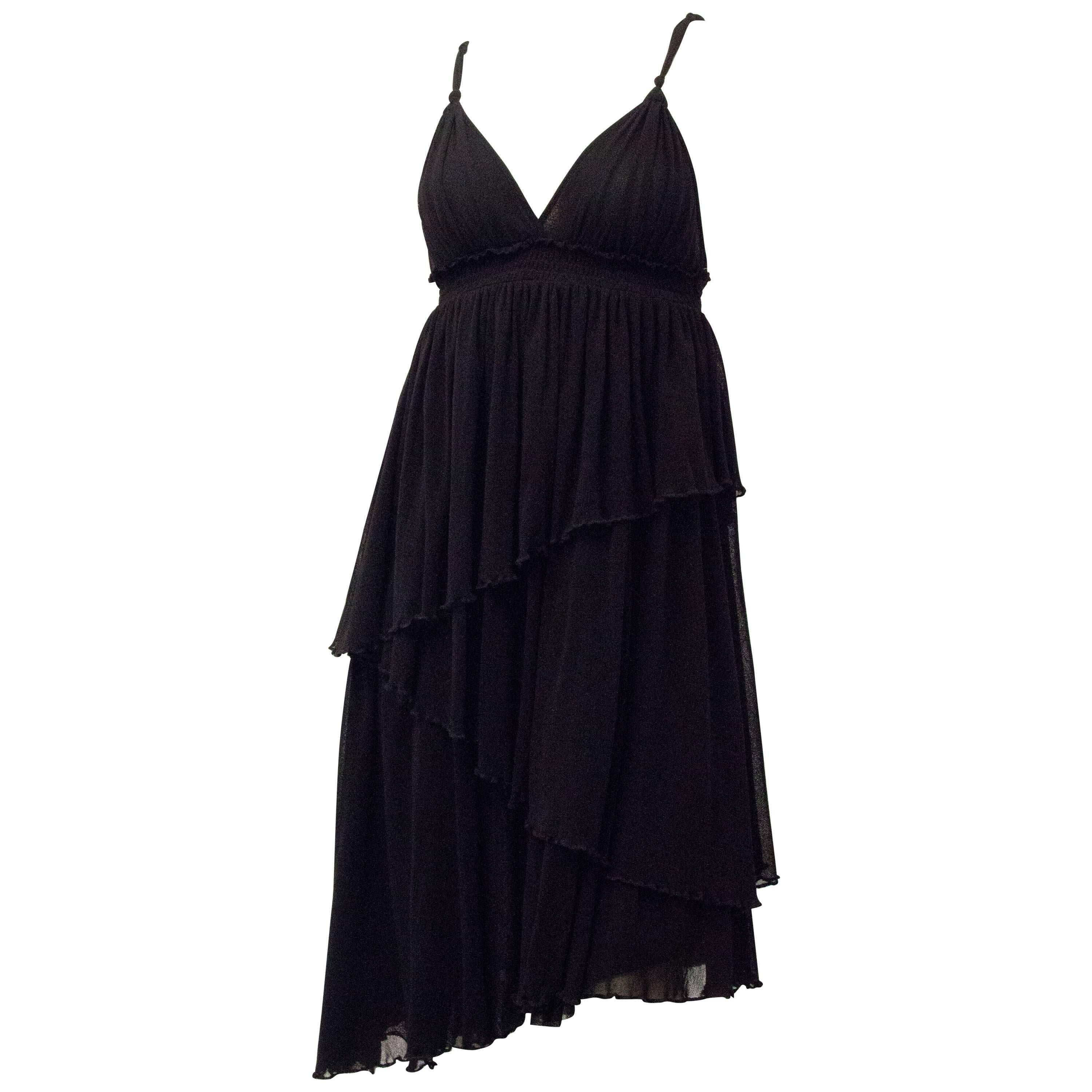 90s Jean Paul Gaultier Black Mesh Sun Dress 
