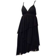 Retro 90s Jean Paul Gaultier Black Mesh Sun Dress 