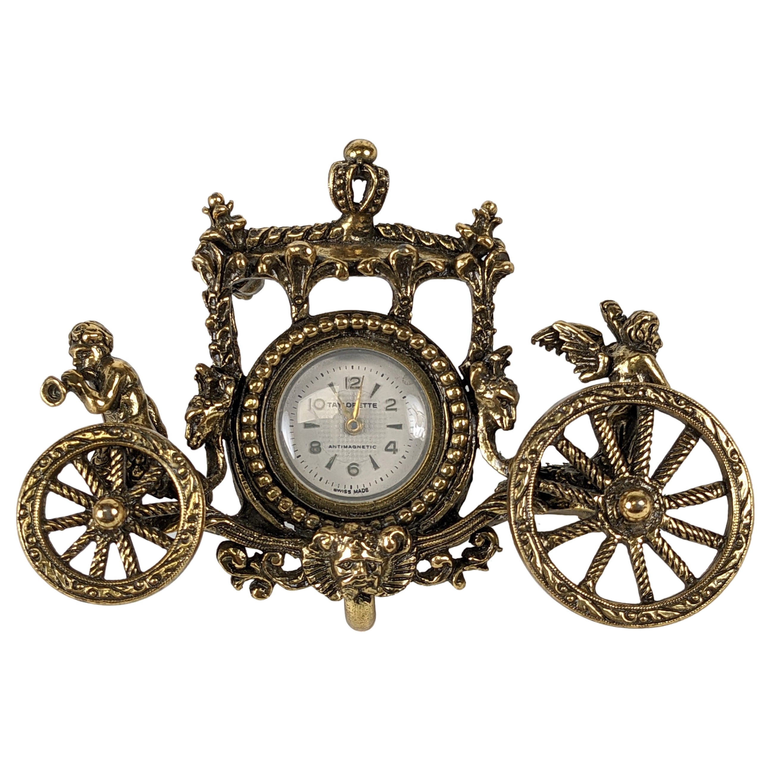 Taylor Novelty Stage Coach Watch Brooch For Sale