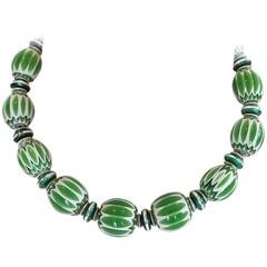 Masha Archer Green Season Beaded Necklace 