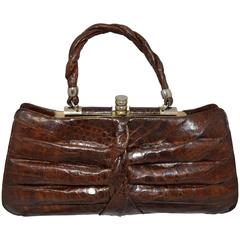 Vintage 1940er echte Alligator-Clutch-Tasche