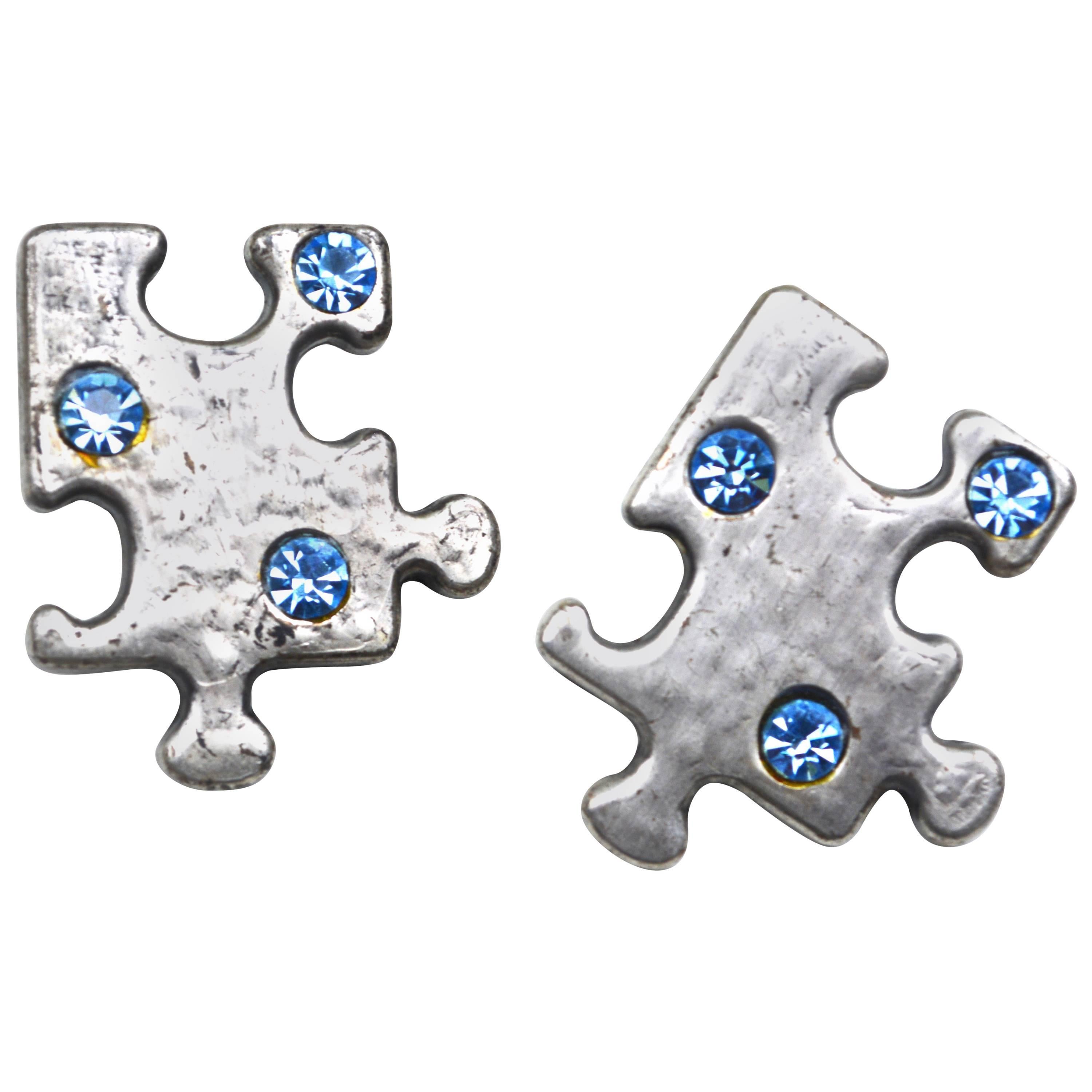 BillyBoy* Puzzle Piece Earrings  For Sale