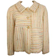Chanel Multi coloured 3/4 Sleeves Tweed Jacket 2