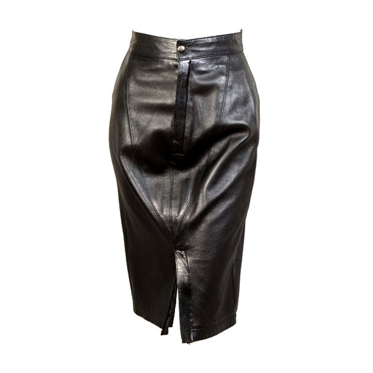 Alaia Leather Skirt For Sale