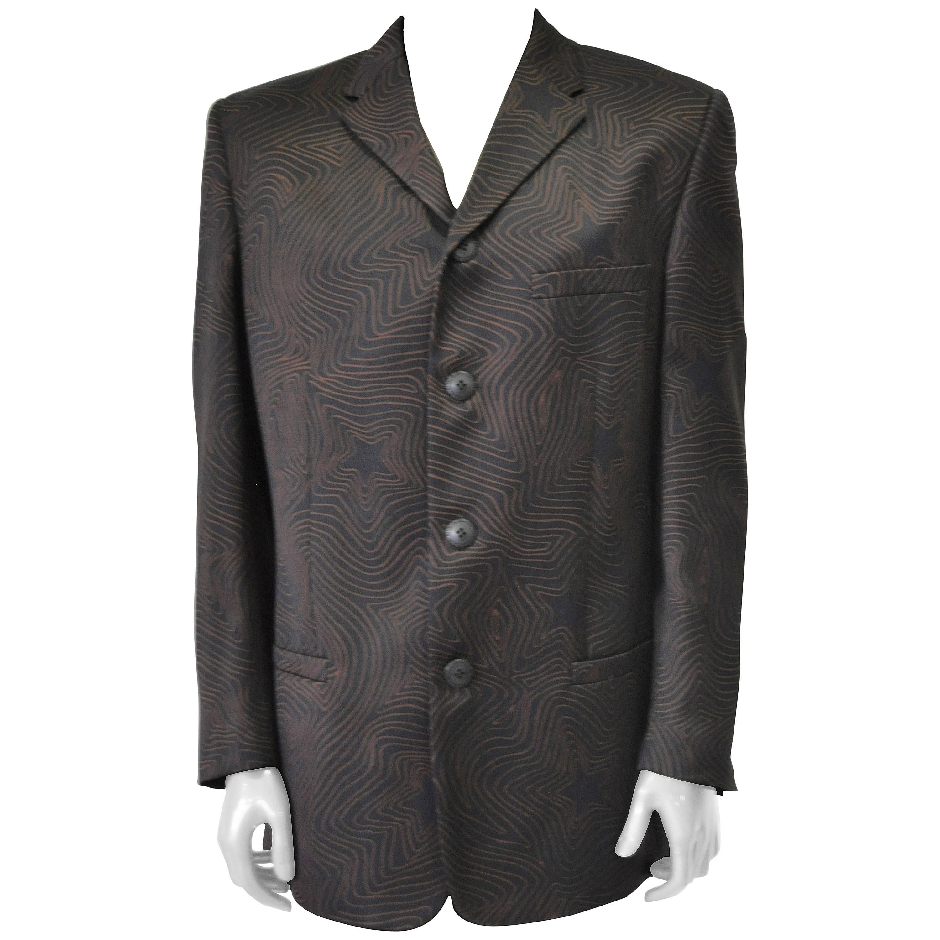 Rare and Exceptional Star Pattern Men's Wool Jacket For Sale