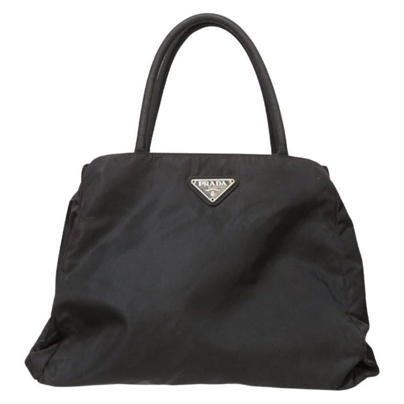 Prada '90s Black Nylon Tote Bag For Sale