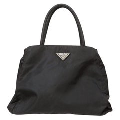 Retro Prada '90s Black Nylon Tote Bag