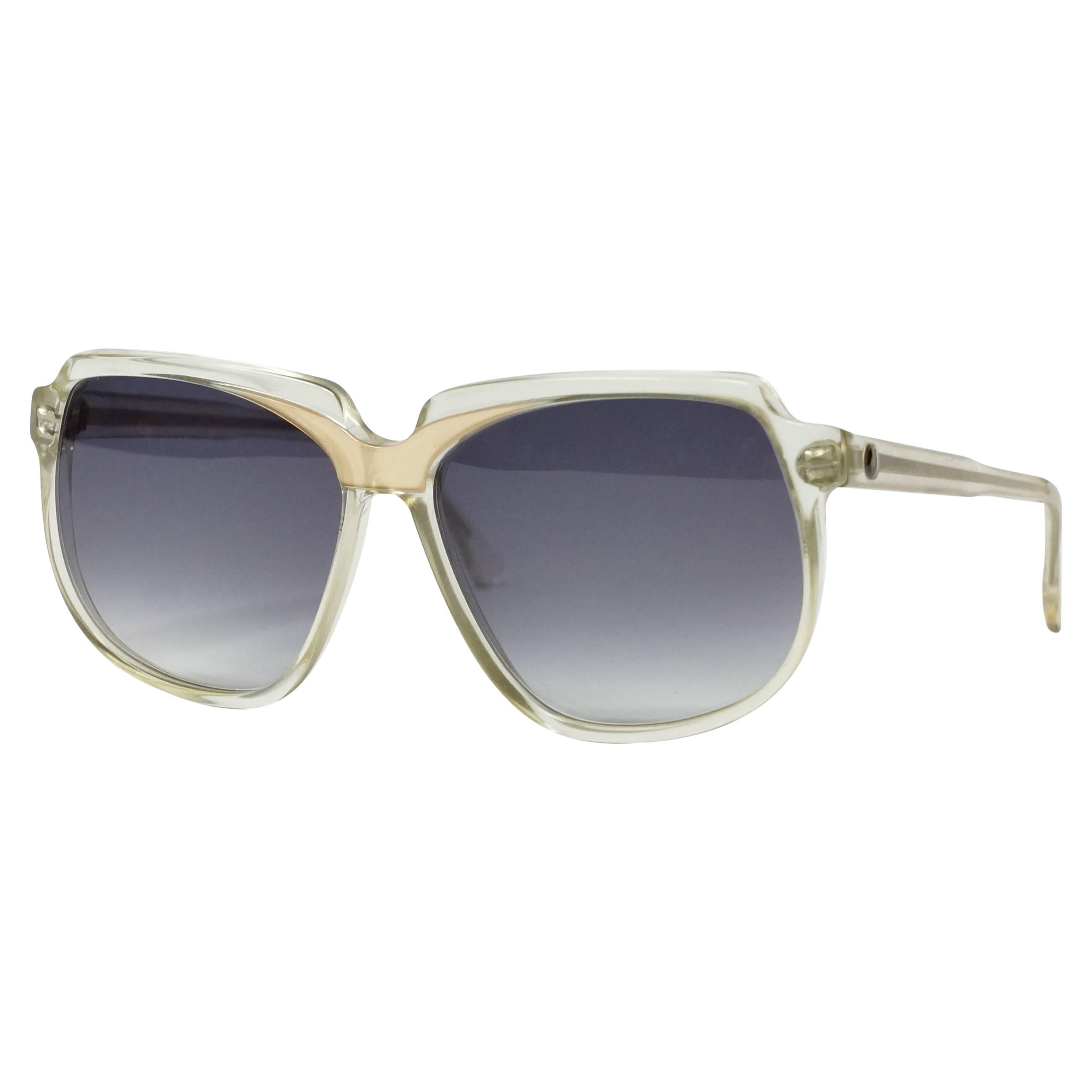 1980s Charles Jourdan Clear Vintage Sunglasses model CJ13 For Sale