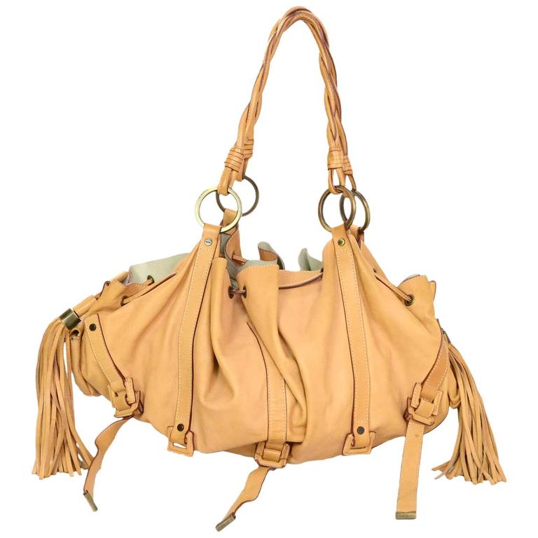 Givenchy Tan Leather Drawstring Tote with Tassels For Sale at 1stDibs