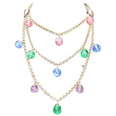 Collar con pechera de cuentas de cristal Bill Blass c 1970