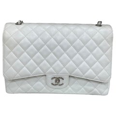 2011 Chanel Maxi Jumbo White Shoulder Bag 