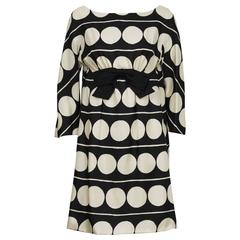 1960's Black and White Mod Mini Dress