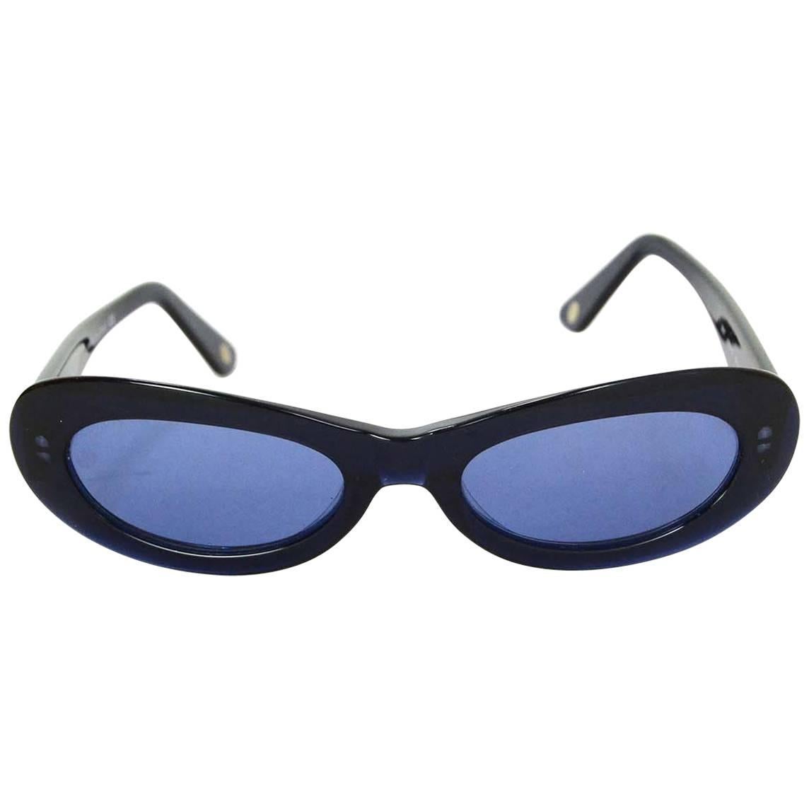 Chanel Blue Sunglasses with CC at Arms