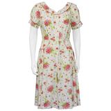 1950's Floral Cotton Daydress with Red Piping