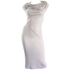 Rick Owens " Vicious " Pearl SS 2014 Light Gray Draped Body Con T Shirt Dress 4