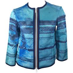 Prada Sport Blue Printed Perforated Jacket