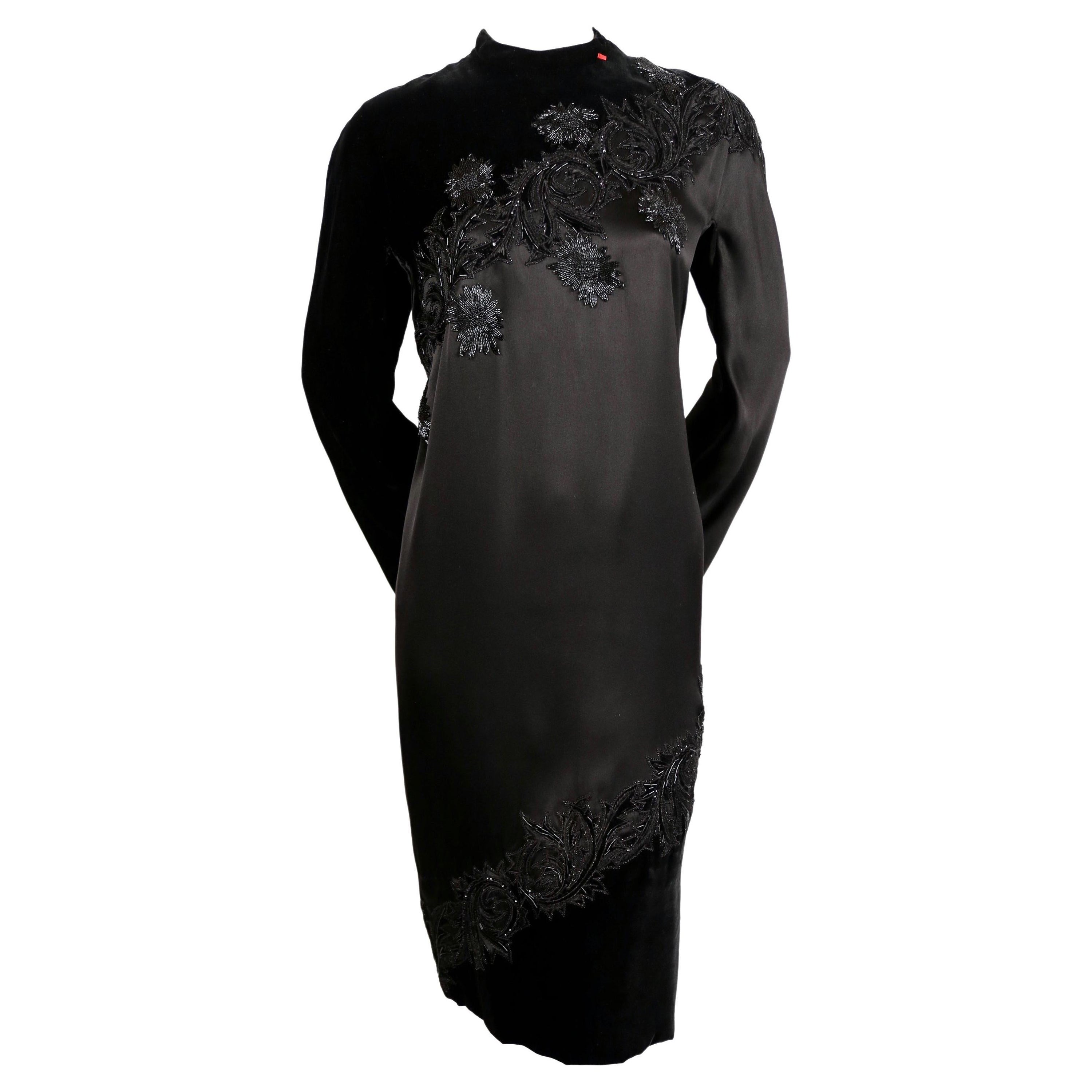 1960's PIERRE BALMAIN elaborately beaded silk and satin HAUTE COUTURE dress For Sale