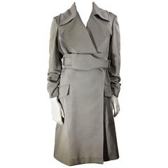 Gucci Grey Belted Trench Coat 11