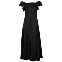 Vintage rare 1933 JEANNE LANVIN haute couture black evening dress
