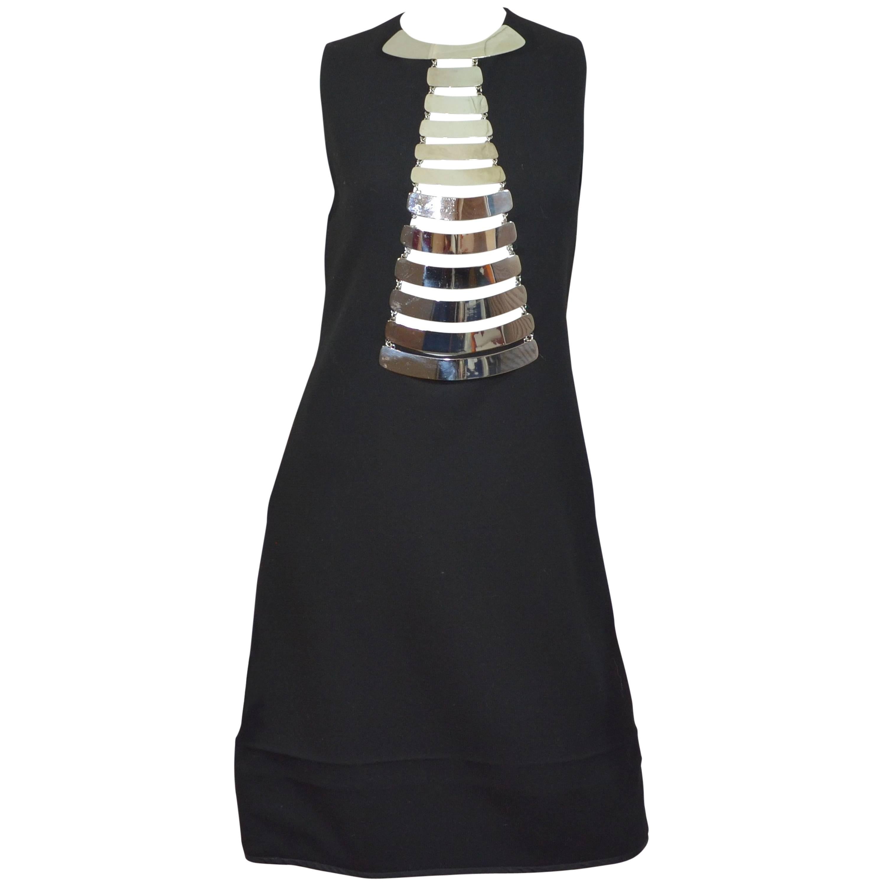 Pierre Cardin Vintage 1968 Haute Couture Metal Bones Iconic Dress
