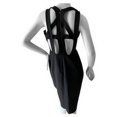 Roberto Cavalli for Just Cavalli Vintage Little Black Dress w Bondage Strap Back