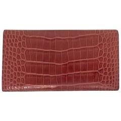 Hermes Matte Rouge Alligator Wallet 7