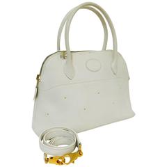 Hermes 1993 Bolide 27 White Clemence With Gold Studs GHW 10