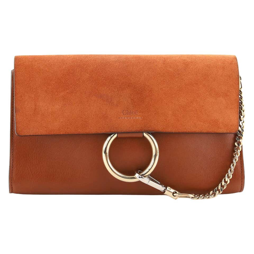 Chloe Faye Clutch Leather and Suede For Sale at 1stDibs