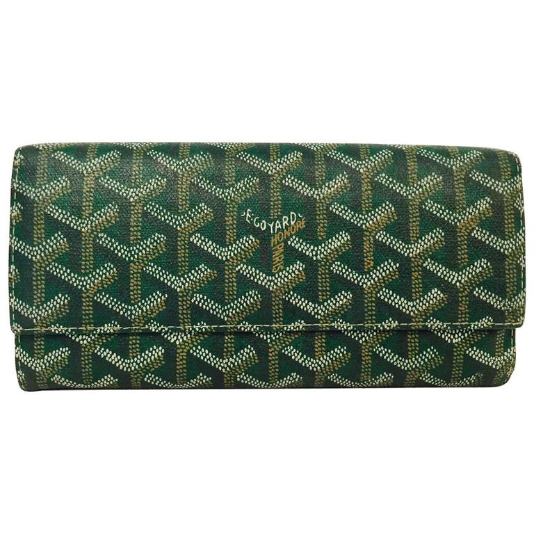 Goyard Green Goyardine Varenne Wallet Above Excellent Condition at 1stDibs