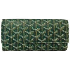 Goyard Green Goyardine Varenne Wallet Above Excellent Condition at