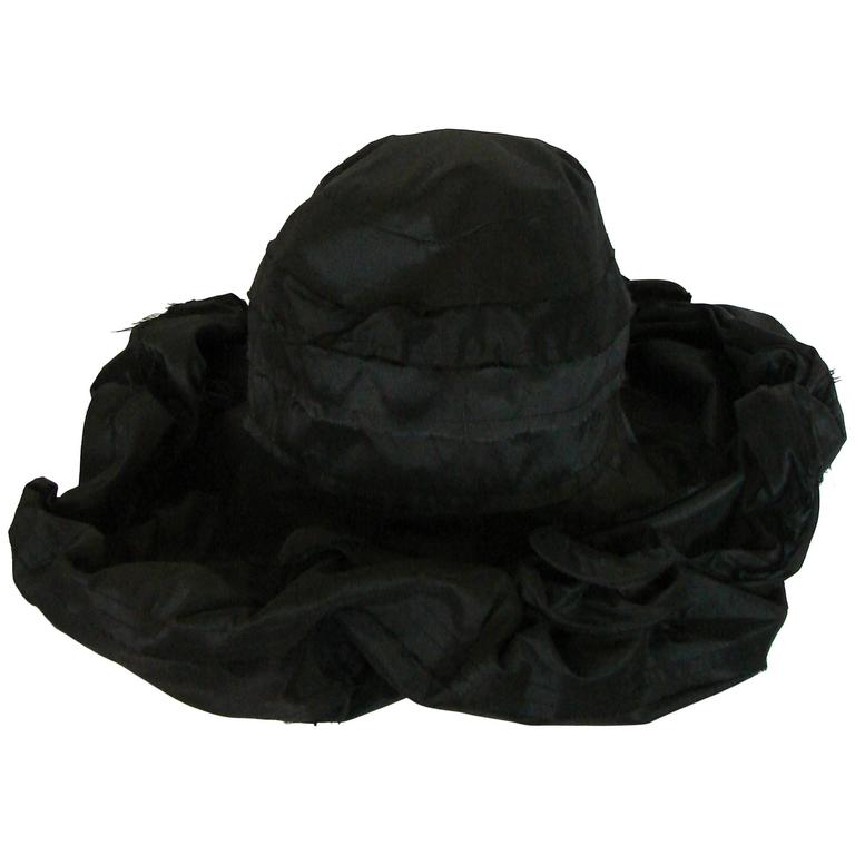 Extremely Rare Ivan Grundahl Abstract Black Silk Hat with Wire Frame New +  Tags at 1stDibs