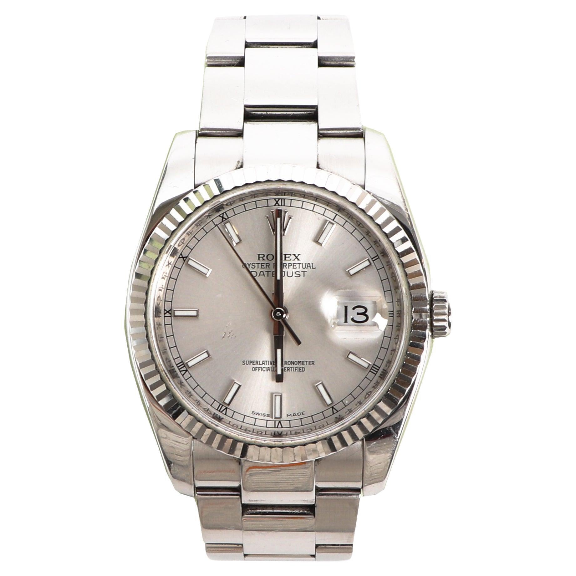 Rolex Datejust 31 Diamond Steel Watch For Sale