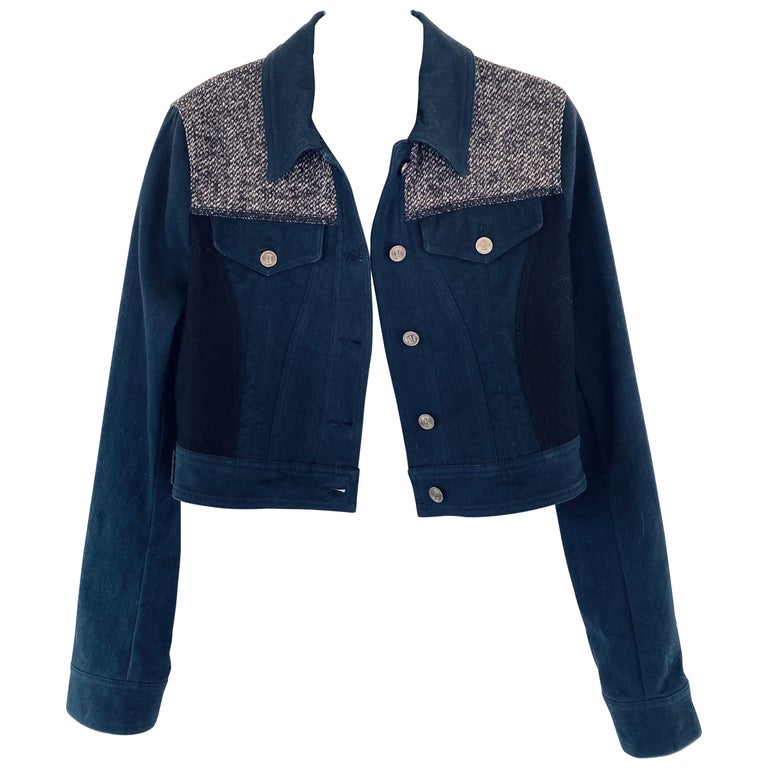 Gilet Galliano Vintage En Denim Et Dentelle - Taille M, Dos Réglable, Très Bon état